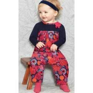 Le Top Baby Girl 3 Month Kaleidoscope Romper‎ Blue Pink